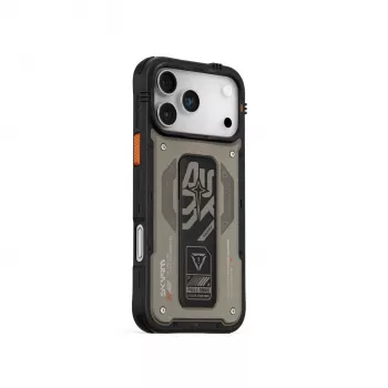 Skinarma Aegis funda para iPhone 17 Pro con carga magnética + soporte con grip, gris