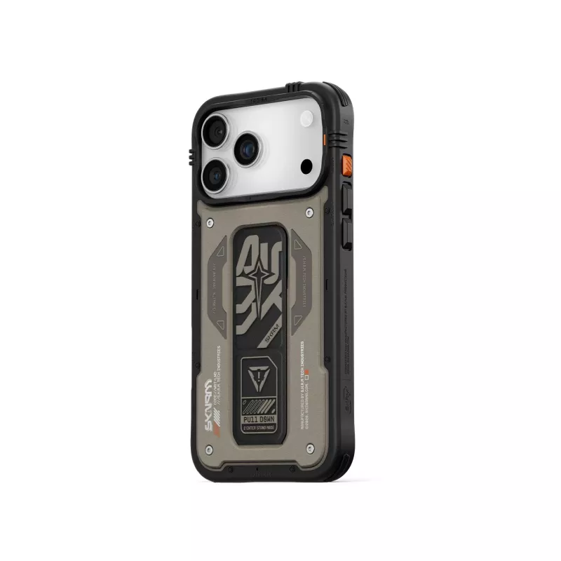 Skinarma Aegis funda para iPhone 17 Pro con carga magnética + soporte con grip, gris