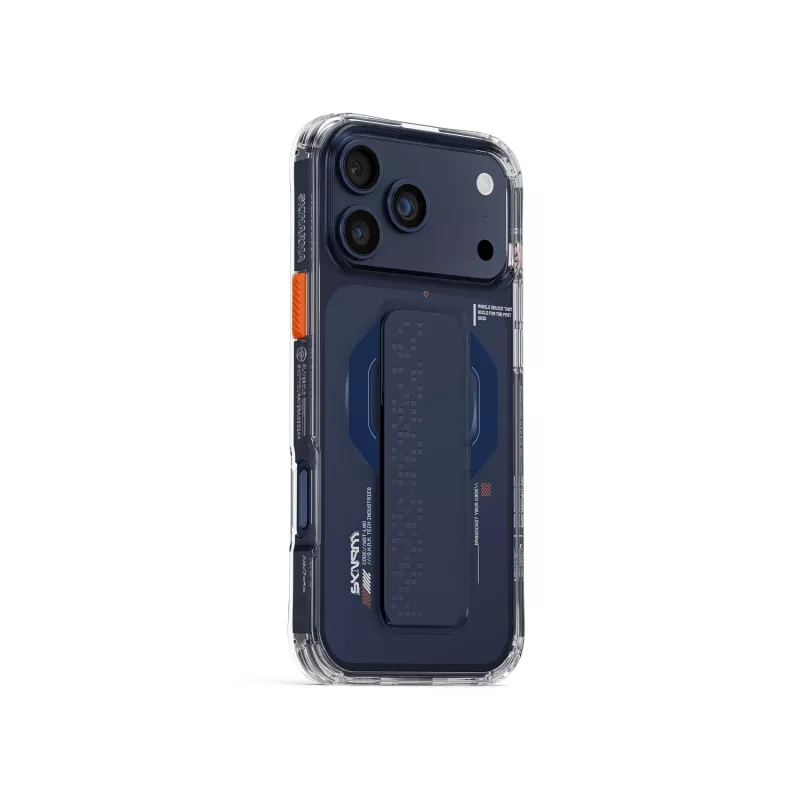 Skinarma Haxa funda con carga magnética + soporte con grip para Apple iPhone 17 Pro Max, azul
