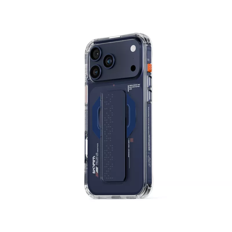 Skinarma Haxa funda con carga magnética + soporte con grip para Apple iPhone 17 Pro Max, azul