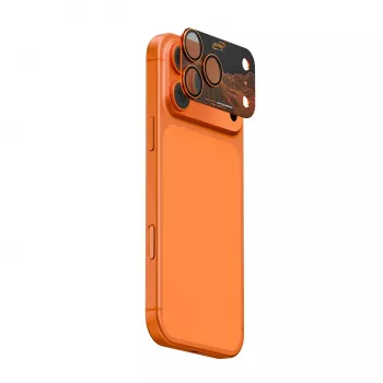 Skinarma Sonix protector de lente de cámara de aluminio completo para iPhone 17 Pro, naranja