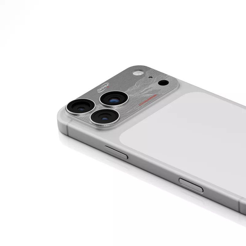 Skinarma Sonix protector de lente de cámara de aluminio completo para iPhone 17 Pro Max, plata, Skin000389