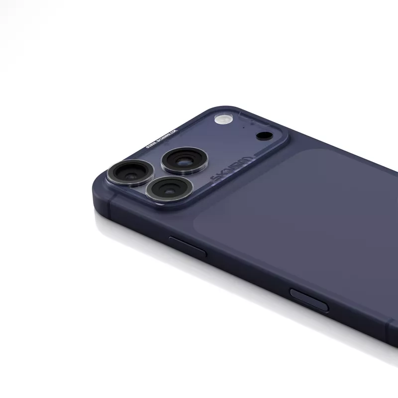 Skinarma Magma protector de lente de cámara mate completo para iPhone 17 Pro Max, azul