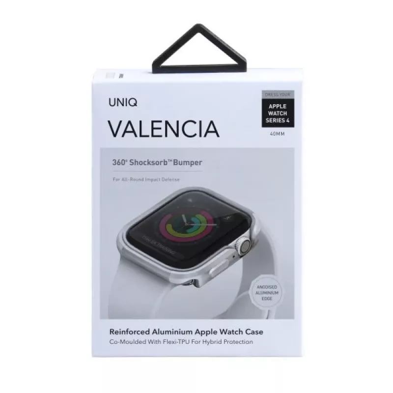 UNIQ Valencia funda para Apple Watch Series 4/5/6/SE/SE3 40mm - Titanium Silver