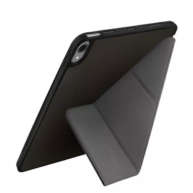 UNIQ Transforma Rigor funda tipo folio para iPad Air 10,9 pulgadas (4.ª/5.ª generación) - gris antracita con recubrimiento antimicrobiano