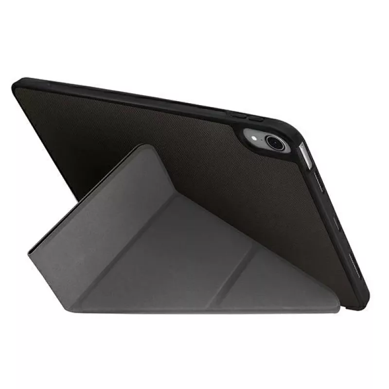 UNIQ Transforma Rigor funda tipo folio para iPad Air 10,9 pulgadas (4.ª/5.ª generación) - gris antracita con recubrimiento antimicrobiano