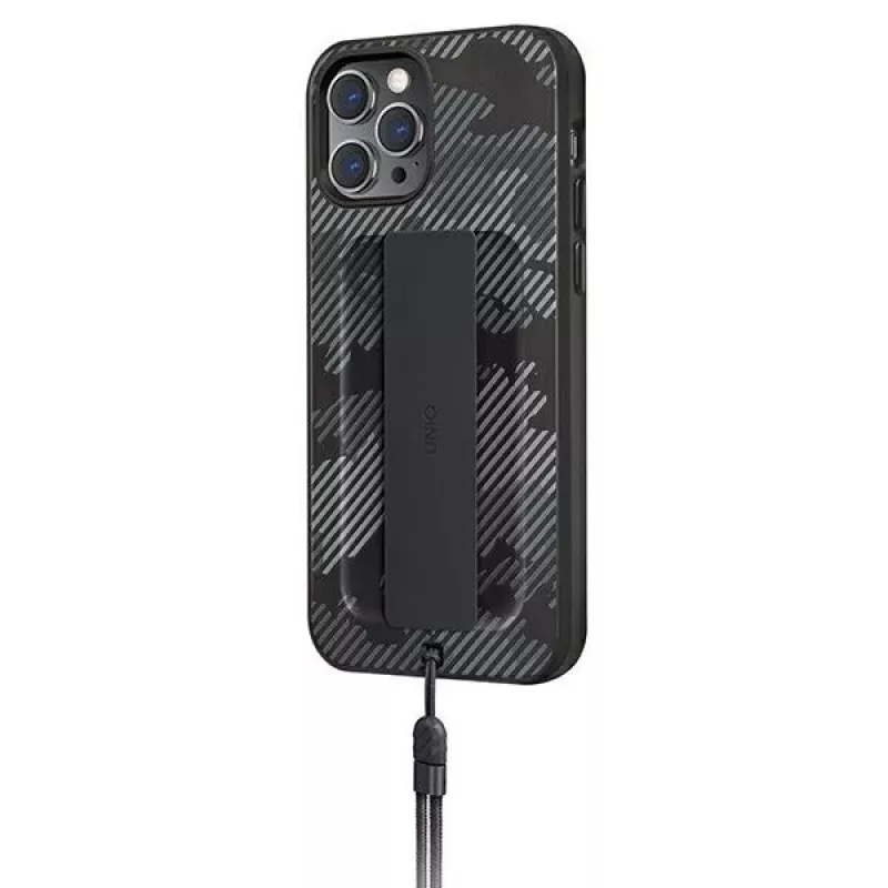 UNIQ Heldro funda para iPhone 12 Pro Max 6,7 pulgadas Charcoal Camo Antimicrobial