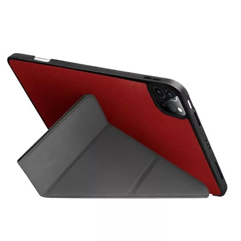 UNIQ Transforma funda tipo folio para iPad Pro 11 pulgadas (2021/2020) y iPad Air 10,9 pulgadas (2022/2020) con protección antimicrobiana, rojo coral