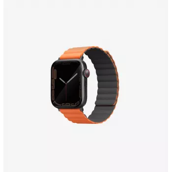 UNIQ Revix correa magnética reversible para Apple Watch Series 1/2/3/4/5/6/7/8/9/SE/SE2/SE3/Ultra/Ultra 2/Ultra 3 42/44/45/49mm - gris/naranja
