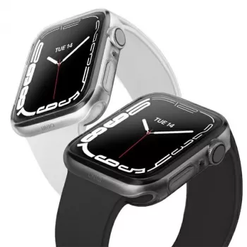 UNIQ Glase funda protectora para Apple Watch Series 7/8/9 41mm pack doble Clear & Smoke
