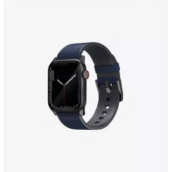 UNIQ Straden Correa Híbrida de Piel para Apple Watch 42/44/45/49mm Azul