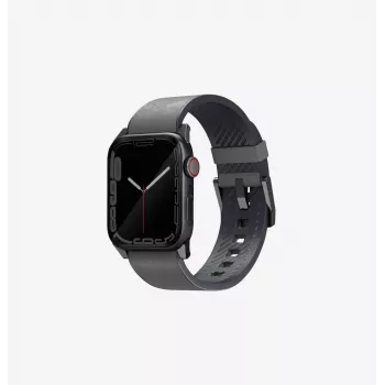 UNIQ Straden Correa híbrida de piel para Apple Watch Series 1/2/3/4/5/6/7/8/9/10/11/SE/SE2/SE3/Ultra/Ultra 2/Ultra 3 42/44/45/49 mm - Grey