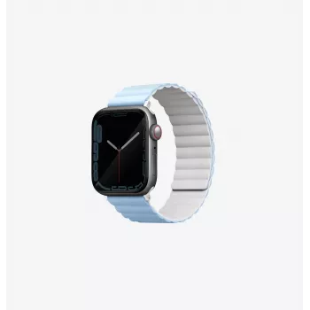 UNIQ Revix Correa magnética reversible para Apple Watch Series 1/2/3/4/5/6/7/8/9/SE/SE2/SE3/Ultra/Ultra 2/Ultra 3 42/44/45/49 mm White-Blue