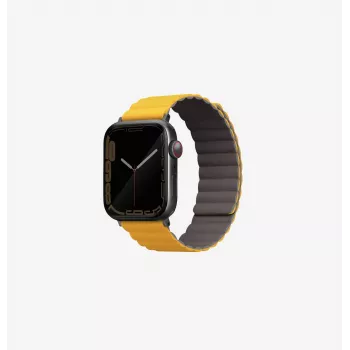 UNIQ Revix Correa Magnética Reversible para Apple Watch Series 1/2/3/4/5/6/7/8/9/SE/SE2/SE3/Ultra/Ultra 2/Ultra 3 42/44/45/49mm - Mustard/Khaki