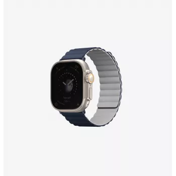 UNIQ Revix Correa Magnética Reversible para Apple Watch Series 1/2/3/4/5/6/7/8/9/SE/SE2/SE3/Ultra/Ultra 2/Ultra 3 42/44/45/49mm - Mustard/Khaki