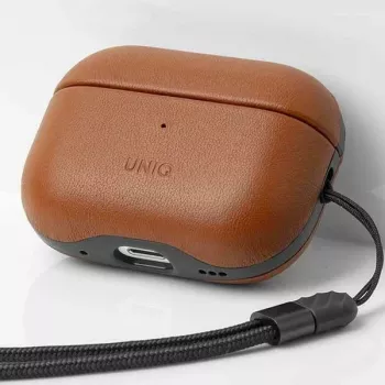 UNIQ Terra Funda de Piel Auténtica para AirPods Pro 2.ª Generación (2022/2023) - Toffee Brown