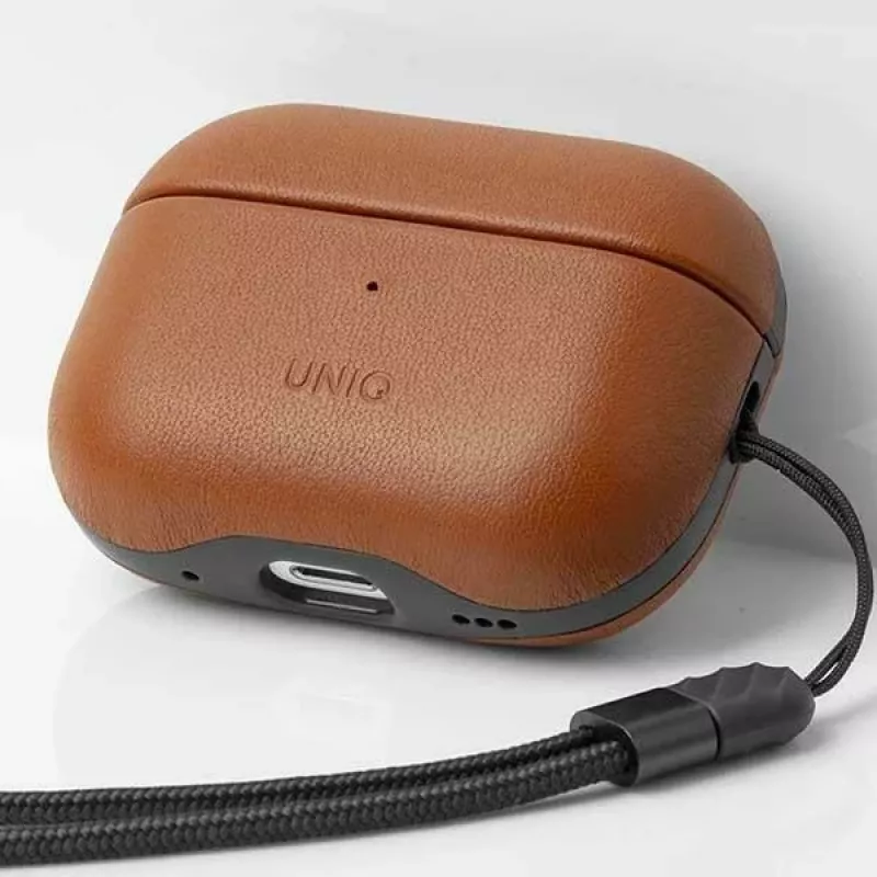 UNIQ Terra Funda de Piel Auténtica para AirPods Pro 2.ª Generación (2022/2023) - Toffee Brown