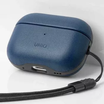 UNIQ Terra Funda para AirPods Pro 2.ª Gen (2022/2023) Piel Auténtica - Space Blue