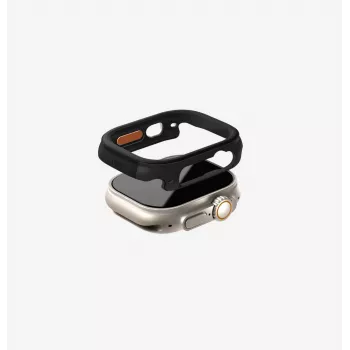 UNIQ Valencia funda protectora para Apple Watch Ultra / Ultra 2 / Ultra 3 49mm, Midnight Black