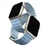 UNIQ Revix Correa de Piel Magnética Reversible Edición Premium para Apple Watch Series 1/2/3/4/5/6/7/8/9/SE/SE2/SE3 38/40/41mm Arctic Blue/Soft Blue