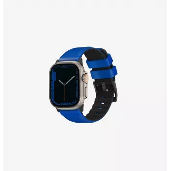 UNIQ Linus correa deportiva de silicona Airosoft para Apple Watch Series 1/2/3/4/5/6/7/8/9/SE/SE2/SE3/Ultra/Ultra 2/Ultra 3 42/44/45/49mm Racing Blue