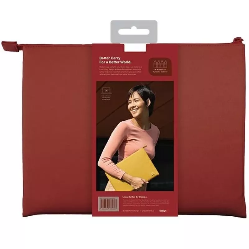 UNIQ Lyon Funda para portátil 14 inch Brick Red Impermeable RPET