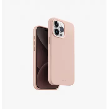 UNIQ Lino Hue Funda para Apple iPhone 15 Pro Max 6,7 inch con carga MagClick Blush Pink