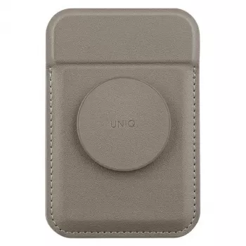 UNIQ Flixa cartera magnética para tarjetas con soporte flint grey MagSafe