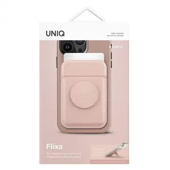 UNIQ Flixa cartera magnética para tarjetas con soporte blush pink MagSafe