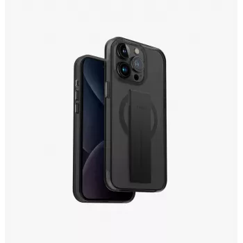 UNIQ Heldro Mag funda con carga MagClick para iPhone 15 Pro 6,1 inch negro/vapour smoke