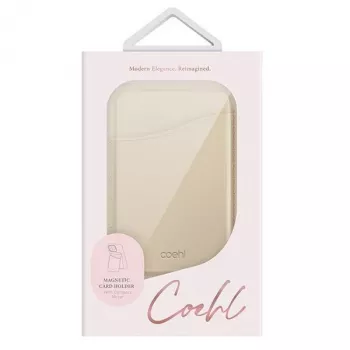 UNIQ Coehl Esme cartera magnética con espejo y soporte cream