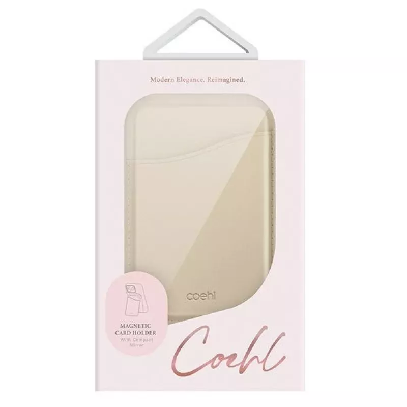 UNIQ Coehl Esme cartera magnética con espejo y soporte cream