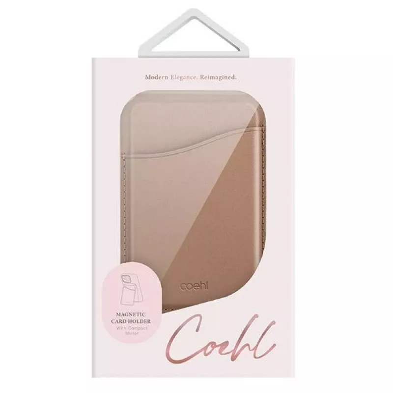 UNIQ Coehl Esme cartera magnética con espejo y soporte dusty nude