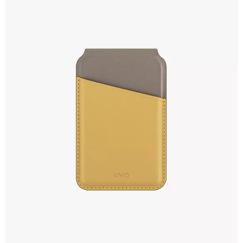 UNIQ Lyden DS cartera magnética con RFID y soporte para teléfono ivory/lichen green