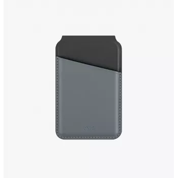 UNIQ Lyden DS cartera magnética con RFID y soporte para teléfono canary yellow / flint grey