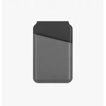 UNIQ Lyden DS soporte cartera magnético con protección RFID para MagSafe, gris antracita-negro
