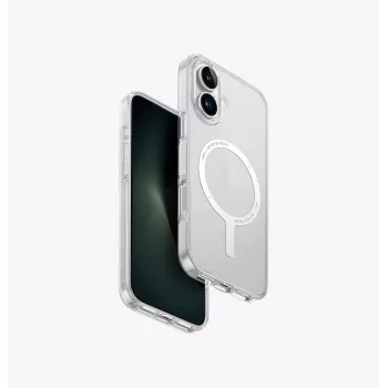 UNIQ Clario funda para Apple iPhone 16 6,1 pulgadas con carga MagClick Lucent Clear