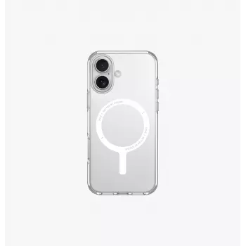 UNIQ Clario funda para Apple iPhone 16 6,1 pulgadas con carga MagClick Lucent Clear