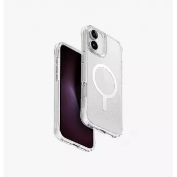 UNIQ LifePro Xtreme funda con carga MagClick para iPhone 16 Plus 6,7 pulgadas transparente Tinsel Lucent