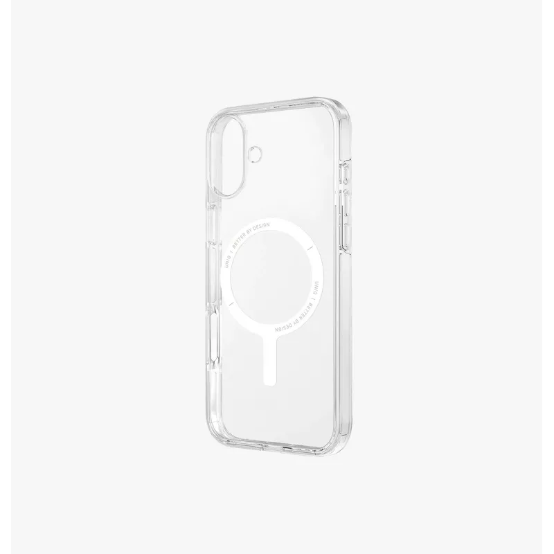 UNIQ Clario funda para iPhone 16 Plus 6,7 pulgadas con carga MagClick Lucent Clear