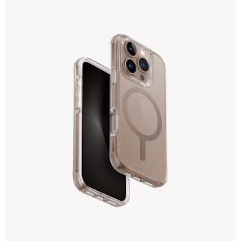 UNIQ Combat funda para iPhone 16 Pro 6,3 pulgadas con carga MagClick Taupe Gold