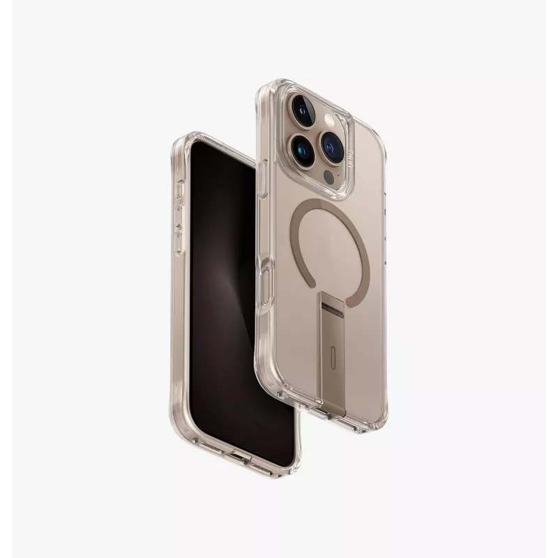 UNIQ Eleva con soporte Vertica funda para iPhone 16 Pro 6,3 inch Carbon Black