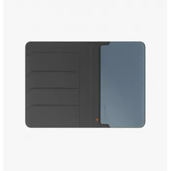 UNIQ Belmont Passport Holder con Apple Find My y bloqueo RFID, gris-azul