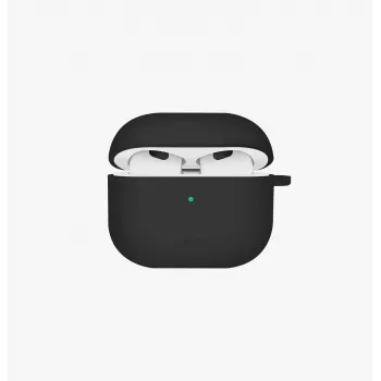 UNIQ Nexo funda para AirPods 4 con ganchos para las orejas, silicona, negro