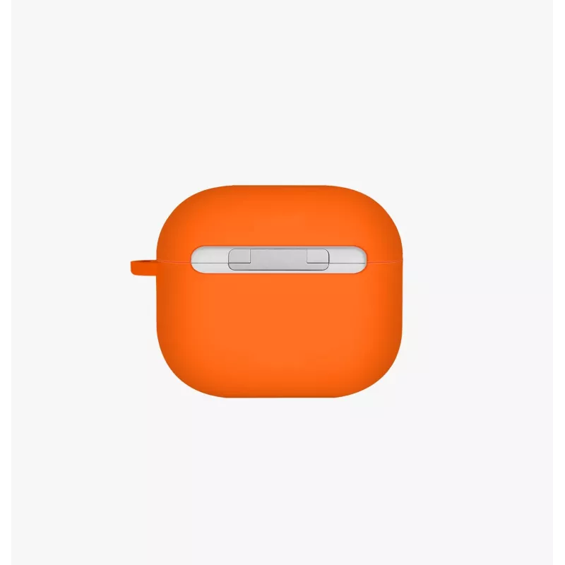 UNIQ Nexo funda para AirPods 4 con ganchos para las orejas, silicona, Volt Orange