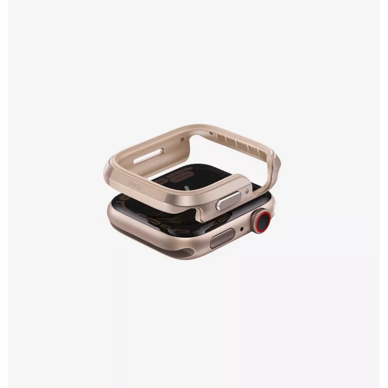 UNIQ Valencia Apple Watch Series 46mm funda bumper, Titanium Silver