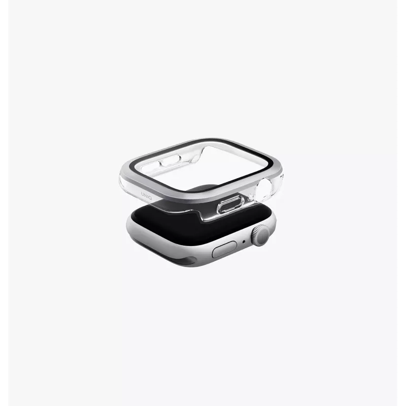 UNIQ Voute funda protectora con protector de pantalla para Apple Watch Series 10/11 46mm, cristal templado, oro rosa