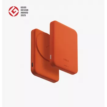 UNIQ Lyden Lexa batería externa magnética 5000mAh PD USB-C MagSafe, amarillo