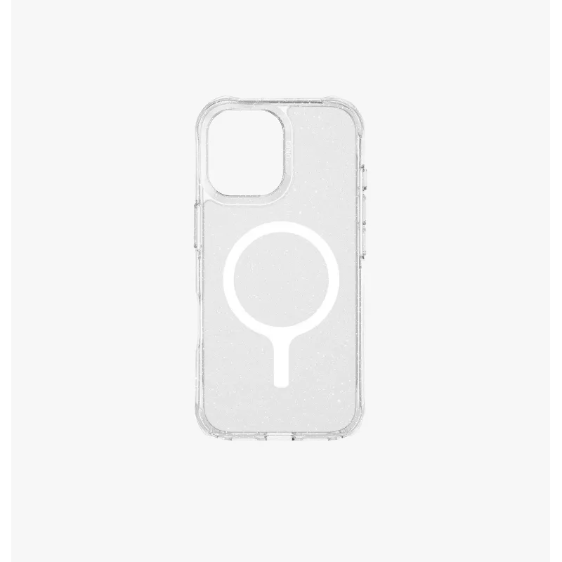 UNIQ LifePro Xtreme MagClick funda de carga para iPhone 17, transparente con purpurina