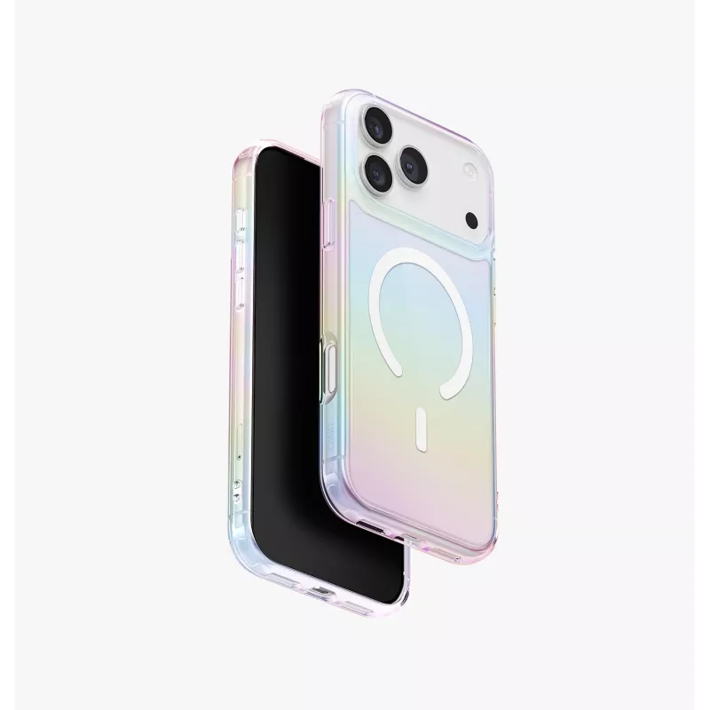 UNIQ Iridescia Case para Apple iPhone 17 Pro Max, MagClick Charging, Pink Prism
